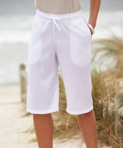 Ladies Crinkle Bermuda Shorts