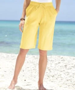 Ladies Crinkle Bermuda Shorts -Damart shop 07526 03090 F 1 HD 3