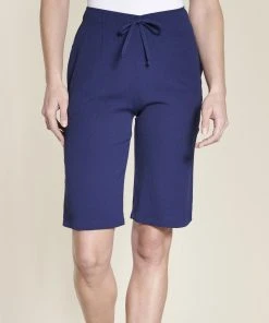 Ladies Crinkle Bermuda Shorts -Damart shop 07526 08130 D 1 HD 3