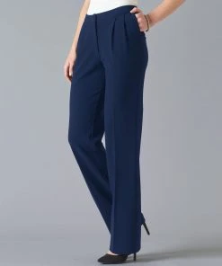 Wide-Leg Crêpe Trousers -Damart shop 12342 08130 F 1 HD 3