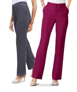 Pack Of 2 Tailored Trousers 22 Pack Of 2 Tailored Trousers -Damart shop 15390 07076 F 1 HD 3