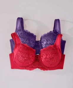 Pack Of 2 Underwired Lacy Bras -Damart shop 20111 23228 D 2 HD 3