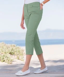 Ladies Cotton Stretch Cropped Trousers 35 Ladies Cotton Stretch Cropped Trousers -Damart shop 22108 09090 F 1 HD 3