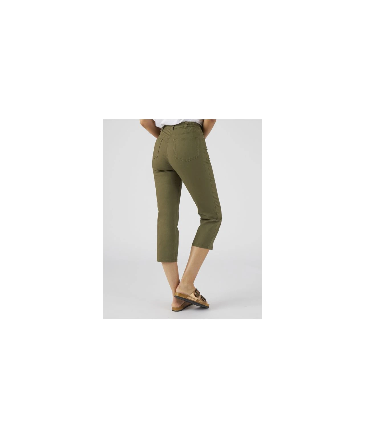 Ladies Cotton Stretch Cropped Trousers 7 Ladies Cotton Stretch Cropped Trousers - Image 5