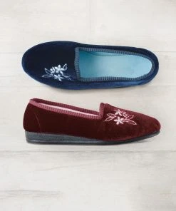 Pack Of 2 Embroidered Slippers
