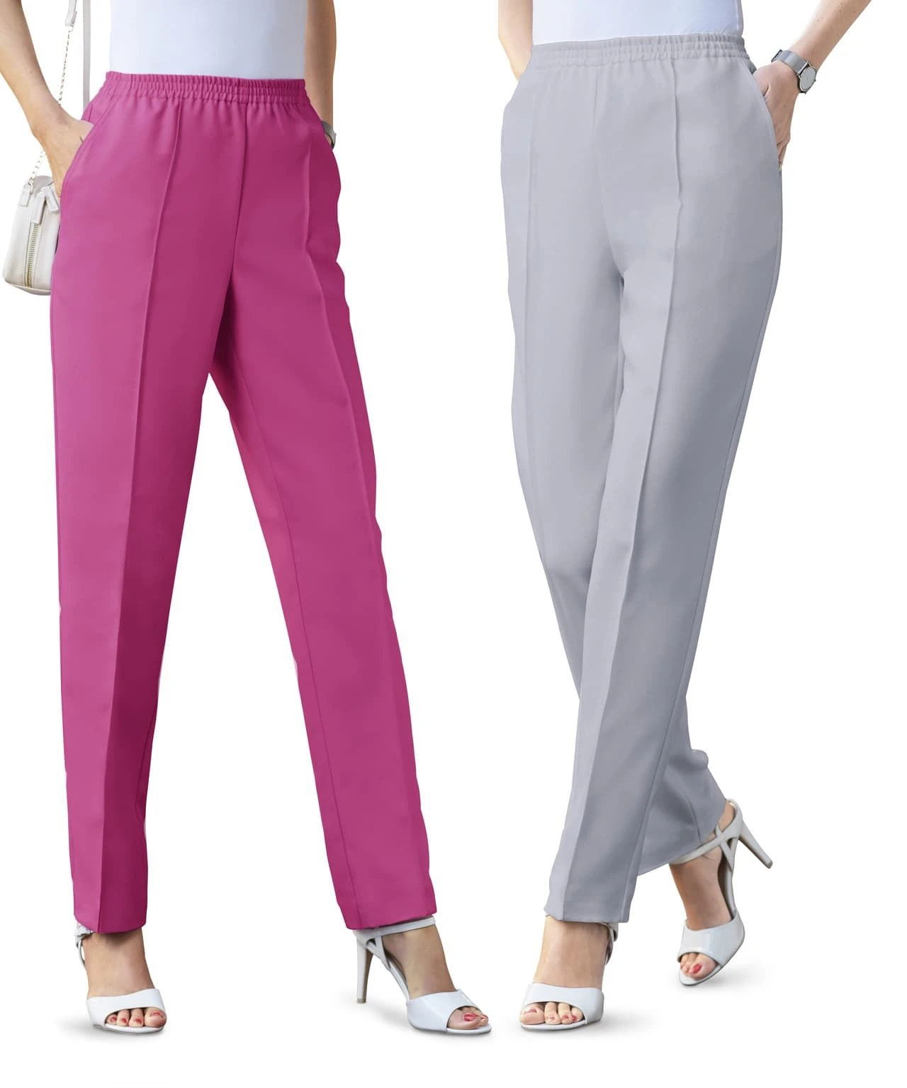 Pack Of 2 Ladies Pull-On Trousers 3 Pack Of 2 Ladies Pull-On Trousers