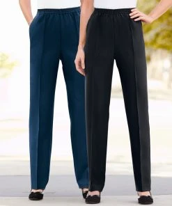 Pack Of 2 Ladies Pull-On Trousers 17 Pack Of 2 Ladies Pull-On Trousers -Damart shop 27085 08136 F 1 HD 3