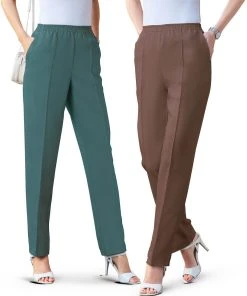 Pack Of 2 Ladies Pull-On Trousers 16 Pack Of 2 Ladies Pull-On Trousers -Damart shop 27085 08216 F 1 HD 3