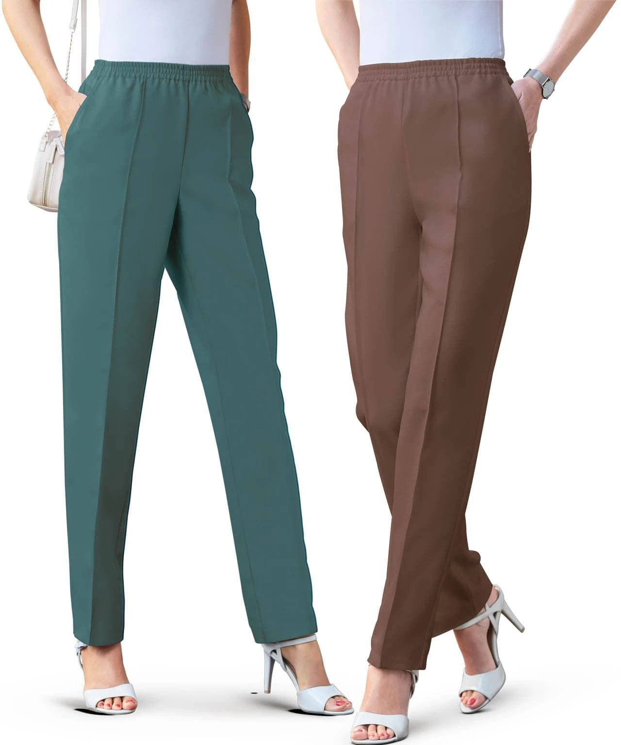 Pack Of 2 Ladies Pull-On Trousers 6 Pack Of 2 Ladies Pull-On Trousers - Image 4