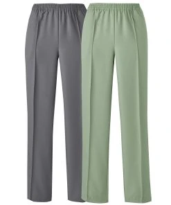 Pack Of 2 Ladies Pull-On Trousers 21 Pack Of 2 Ladies Pull-On Trousers -Damart shop 27085 24202 F 1 HD 3