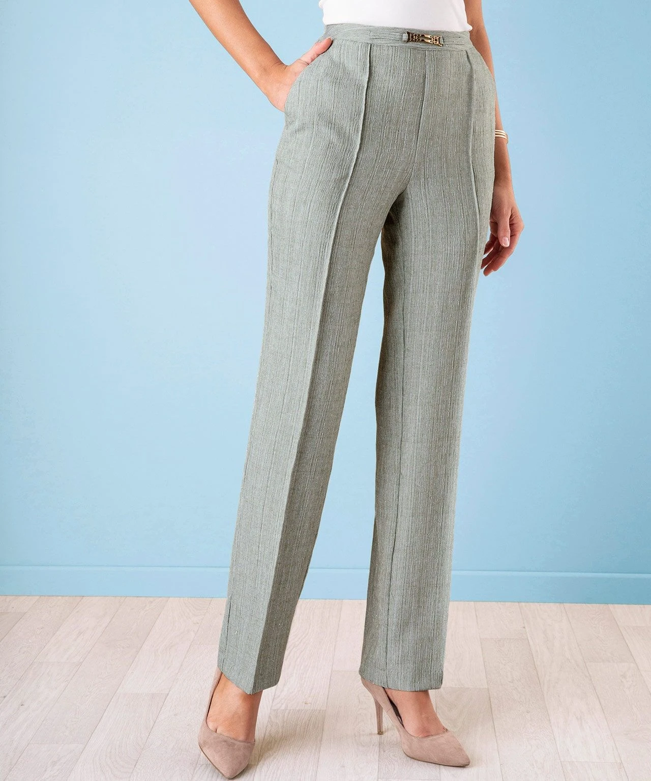 Ladies Straight Leg Pull On Trousers 6 Ladies Straight Leg Pull On Trousers - Image 4