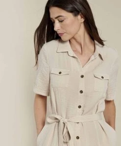 Linen Look Shirt Dress -Damart shop 44529 02100 D 3 HD 3