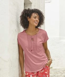 Embroidered T-shirt -Damart shop 49924 21785 F 1 HD 3