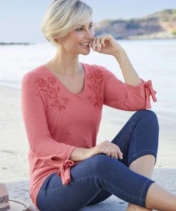 Tie Sleeve Detail T-shirt