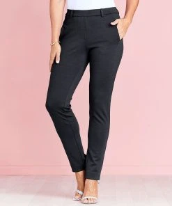 Ponte Tapered-leg Trousers -Damart shop 54420 17010 F 1 HD 3