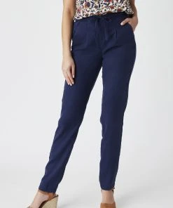 Navy Lyocell Trousers -Damart shop 54542 20641 F 1 HD 3