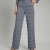 Wide Leg Check Trousers -Damart shop 58236 08014 F 1 HD 3