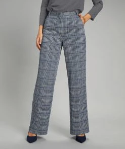 Wide Leg Check Trousers