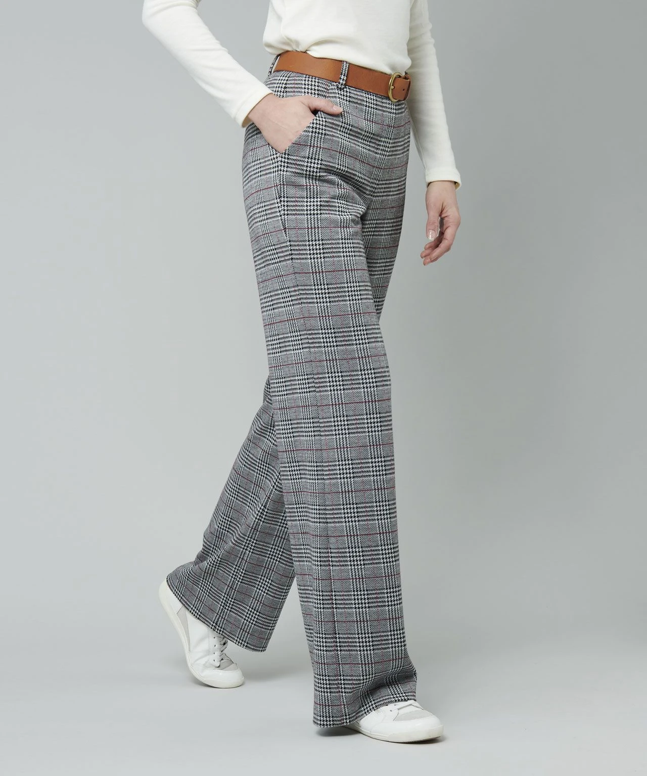 Wide Leg Check Trousers 5 Wide Leg Check Trousers - Image 3