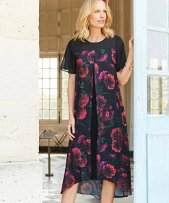 Flared Floral Dress