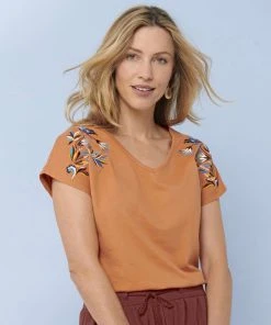 Embroidered T-shirt -Damart shop 63632 21865 F 1 HD 3