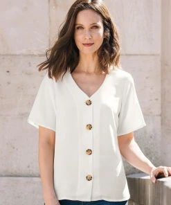Button-front Blouse