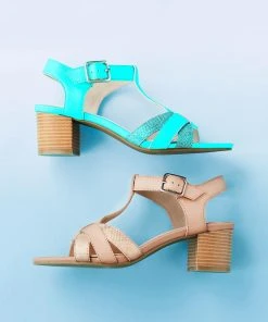 Heeled Leather Sandal 9 Heeled Leather Sandal -Damart shop 67550 21636 F 1 HD 3