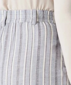 Striped Linen Mix 7/8 Trousers -Damart shop 69128 23105 D 3 HD 3