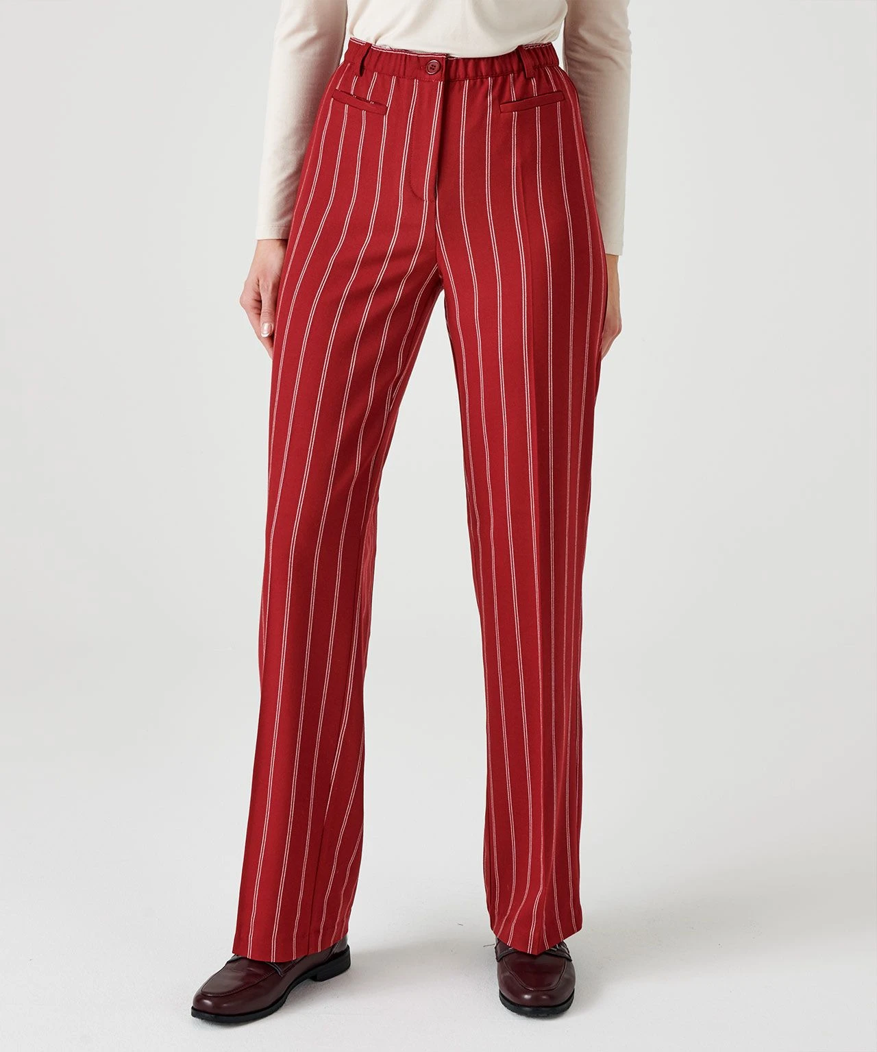 Pinstripe Tummy-Slimming Trousers 4 Pinstripe Tummy-Slimming Trousers - Image 2