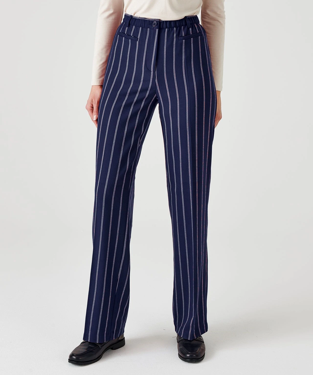 Pinstripe Tummy-Slimming Trousers 3 Pinstripe Tummy-Slimming Trousers
