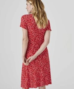 Jersey Print Mock Wrap Dress -Damart shop 70814 23993 D 2 HD 3