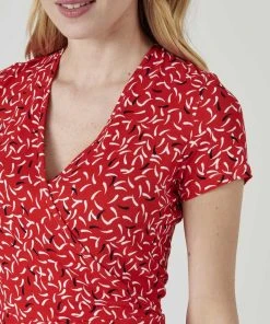 Jersey Print Mock Wrap Dress -Damart shop 70814 23993 D 3 HD 3