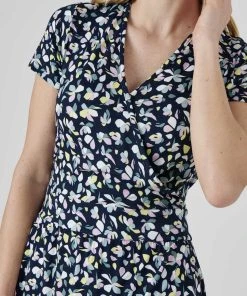 Jersey Print Mock Wrap Dress -Damart shop 70814 24090 D 3 HD 3