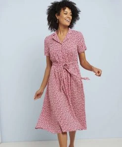 Button-through Print Dress