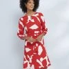 Red Print Dress -Damart shop 70822 24123 F 1 HD 3