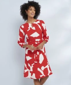Red Print Dress