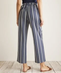 Jersey Striped Crop Trousers -Damart shop 71020 24013 D 2 HD 3