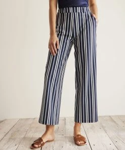 Jersey Striped Crop Trousers