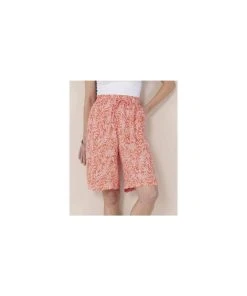 Print Crinkle Bermuda Shorts
