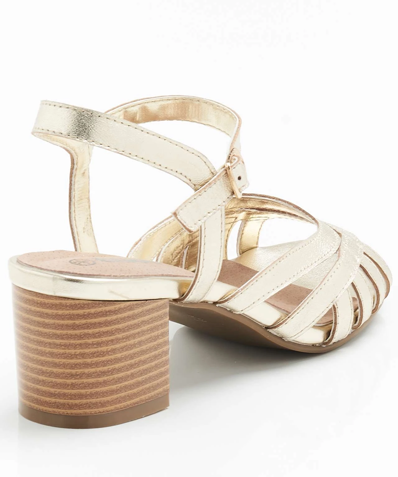 Strappy Heeled Leather Sandal 6 Strappy Heeled Leather Sandal - Image 4