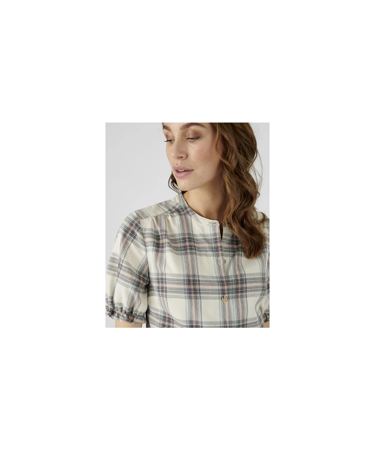 Beige Check Blouse 4 Beige Check Blouse - Image 2