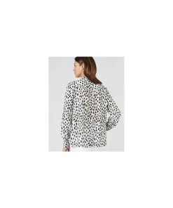 White Print Blouse -Damart shop 75186 25076 D 2 HD 3