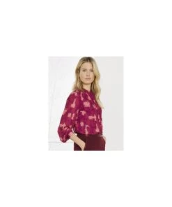 Burgundy Print Blouse -Damart shop 75198 25133 D 1 HD 3