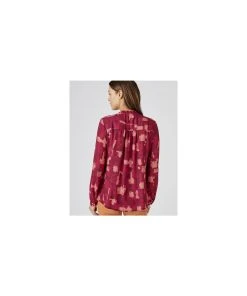 Burgundy Print Blouse -Damart shop 75198 25133 D 2 HD 3