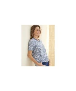 Recycled Printed Top -Damart shop 75327 25227 D 1 HD 3
