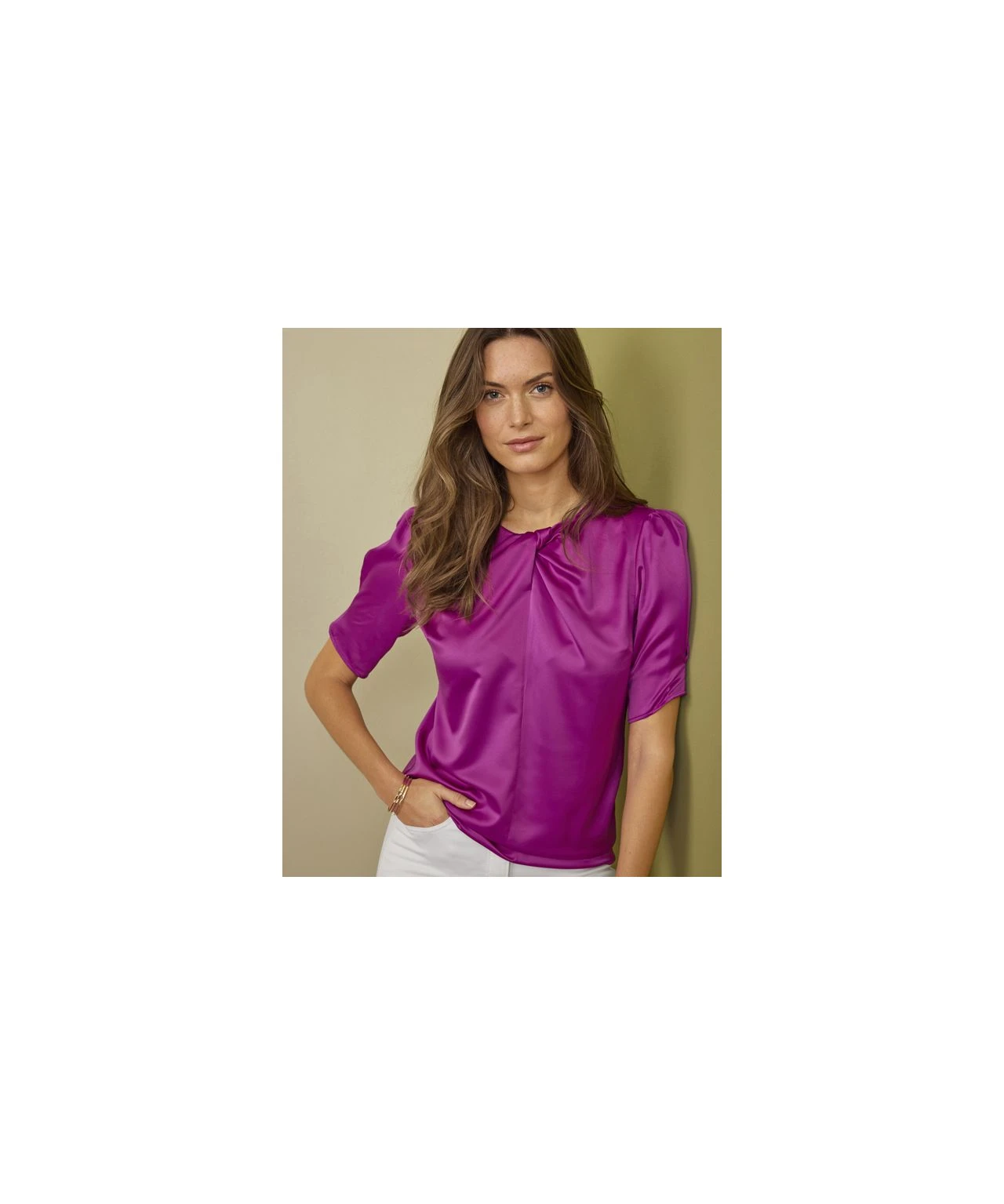Purple Satin Blouse 5 Purple Satin Blouse - Image 3