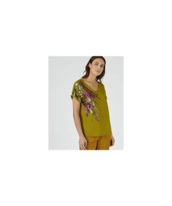 Green V-Neck Top -Damart shop 75877 21948 d 1 hd 5